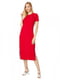Червона сукня в рубчик з логотипом | 6775625 | фото 2