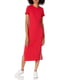 Червона сукня в рубчик з логотипом | 6775625 | фото 3