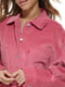 Розовая вельветовая рубашка-куртка на молнии и пуговицах | 6775635 | фото 2