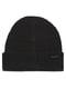 Чорний в'язаний комплект: шапка, рукавички та шарф з логотипом | 6775710 | фото 2