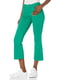 Укороченные зеленые джинсы-клеш | 6775730
