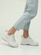 Белые кожаные кроссовки на рельефной подошве | 6777957 | фото 2