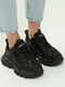 Текстильные черные кроссовки на рельефной подошве | 6777959 | фото 4
