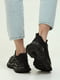 Текстильные черные кроссовки на рельефной подошве | 6777959 | фото 5