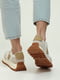 Бежевые текстильные кроссовки на рельефной подошве | 6777961 | фото 4
