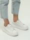 Белые кожаные кроссовки на шнуровке | 6777963 | фото 2