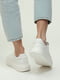 Белые кожаные кроссовки на шнуровке | 6777963 | фото 5