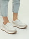 Белые кожаные кроссовки на рельефной подошве | 6777968 | фото 2