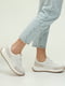 Белые кожаные кроссовки на рельефной подошве | 6777968 | фото 3
