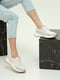 Белые кожаные кроссовки на рельефной подошве | 6777968 | фото 4