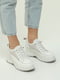 Летние кожаные белые кроссовки на шнуровке | 6777969 | фото 2
