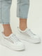 Белые кожаные кроссовки с сеткой | 6777970 | фото 2