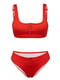 Красный раздельный купальник с пуговицами | 6041564 | фото 2