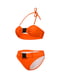 Оранжевый раздельный купальник с черными застежками | 6041576 | фото 3