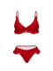 Раздельный красный купальник с оборками: бюстгальтер и трусы | 6041630 | фото 2