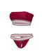 Роздільний бордовий купальник зі смужками: топ без бретелей та труси | 6041641 | фото 3