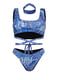 Раздельный синий купальник с принтом: бюстгальтер и трусы | 6041667 | фото 2