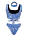 Раздельный синий купальник с принтом: бюстгальтер и трусы | 6041667 | фото 4