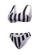 Раздельный бело-черный купальник в полоску: бюстгальтер и трусы | 6041683 | фото 2