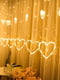Світлодіодна гірлянда-шторка дощ "Сердечка" (138 LED 2.5 метра, теплий білий) | 6776903 | фото 3