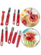 Набір ножів для карвінгу (різьблення по овочах) 8 штук (пластмасова ручка, сталеве лезо) + ложка-нуазетка | 6777008