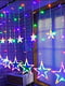 Новорічна світлодіодна гірлянда-шторка дощ "Зірки" 138 LED USB 2.5х2м (мультиколор) + пульт ДК | 6777278 | фото 2