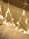 Новорічна світлодіодна гірлянда-шторка дощ "Ялинки і зірки" (138 LED 2.5 метра, теплий білий) | 6777341 | фото 2