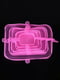Набір універсальних прямокутних силіконових кришок (6 шт.) - рожевий | 6777727 | фото 3