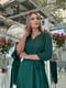 Сукня А-силуету зелена з поясом | 6779954 | фото 2