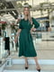 Сукня А-силуету зелена з поясом | 6779954 | фото 3