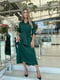Сукня А-силуету зелена з поясом | 6779954 | фото 4