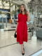 Сукня А-силуету червона з поясом | 6779955 | фото 3