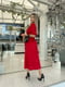 Сукня А-силуету червона з поясом | 6779955 | фото 4
