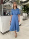 Сукня А-силуету синя з поясом | 6779956 | фото 4
