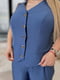Класичний сіро-синій костюм: жилет і штани-палаццо | 6780027 | фото 4