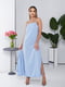Блакитний комплект: сукня-максі в білизняному стилі та світшот | 6780053 | фото 2