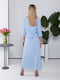 Блакитний комплект: сукня-максі в білизняному стилі та світшот | 6780053 | фото 6