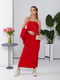 Червоний комплект: сукня-максі в білизняному стилі та світшот | 6780055 | фото 2