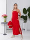 Червоний комплект: сукня-максі в білизняному стилі та світшот | 6780055 | фото 3