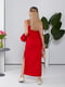 Червоний комплект: сукня-максі в білизняному стилі та світшот | 6780055 | фото 6