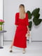 Червоний комплект: сукня-максі в білизняному стилі та світшот | 6780055 | фото 7