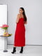 Червоний комплект: сукня-максі в білизняному стилі та світшот | 6780056 | фото 7