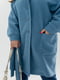 Блакитне пальто-кардиган з відкладним коміром під пояс | 6780080 | фото 3