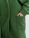 Зелене пальто-кардиган з відкладним коміром під пояс | 6780082 | фото 3