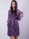 Фіолетовий махровий халат в рубчик | 6780164 | фото 2