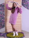 Фіолетовий махровий халат з вушками | 6780175