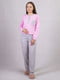 Бавовняна піжама: рожевий лонгслів на гудзиках і штани | 6780252 | фото 2