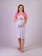 Сіро-рожева нічна сорочка для вагітних з рукавом-реглан | 6780267 | фото 2