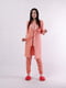 Домашній комплект персикового кольору: туніка, шорти, штани халат | 6780486 | фото 5