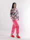 Сіро-рожева махрова піжама: світшот і штани | 6780527 | фото 2